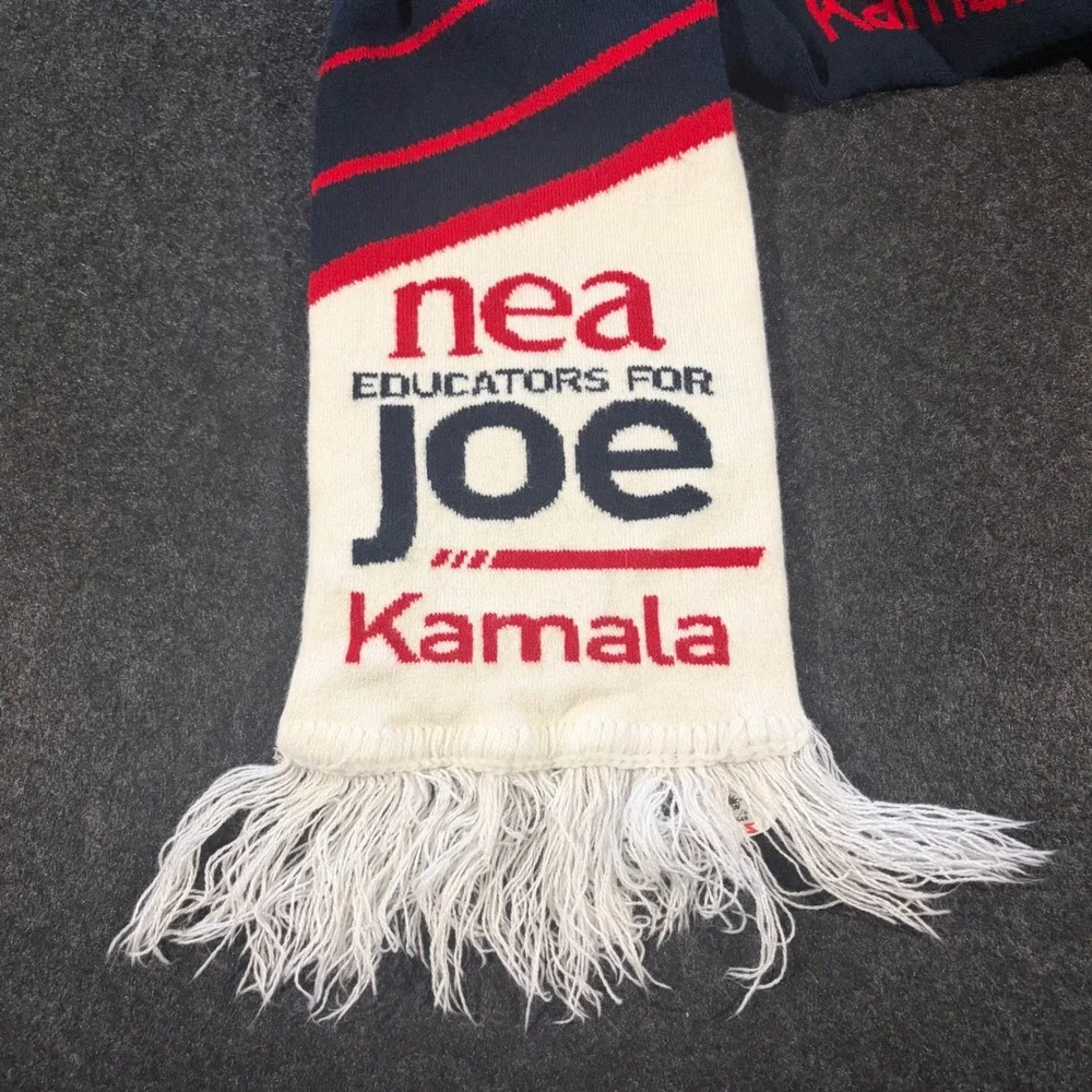 NEA Joe Biden Kamala Harris Scarf OSFM Blue White Red Educators for Joe Kamala